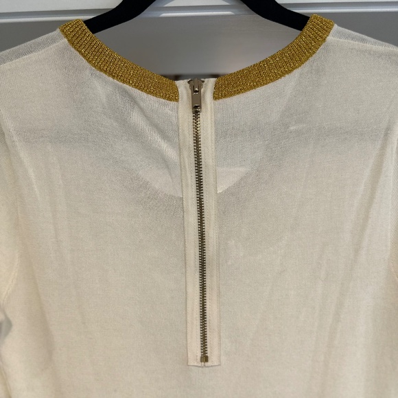 Marc Jacobs Cream and Gold Top with Exposed Zipper - Size L - Picture 9 of 12
